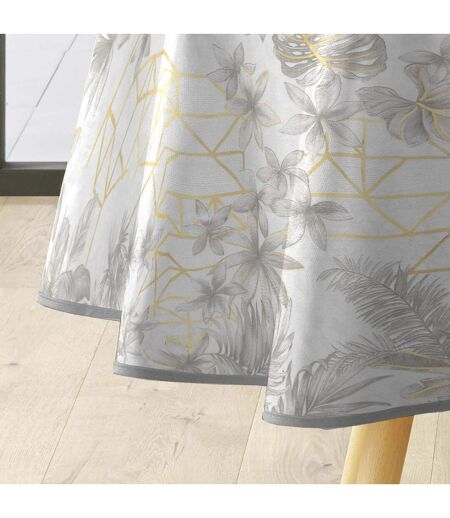 Nappe Toile Cirée Ronde Coconut 160cm Gris