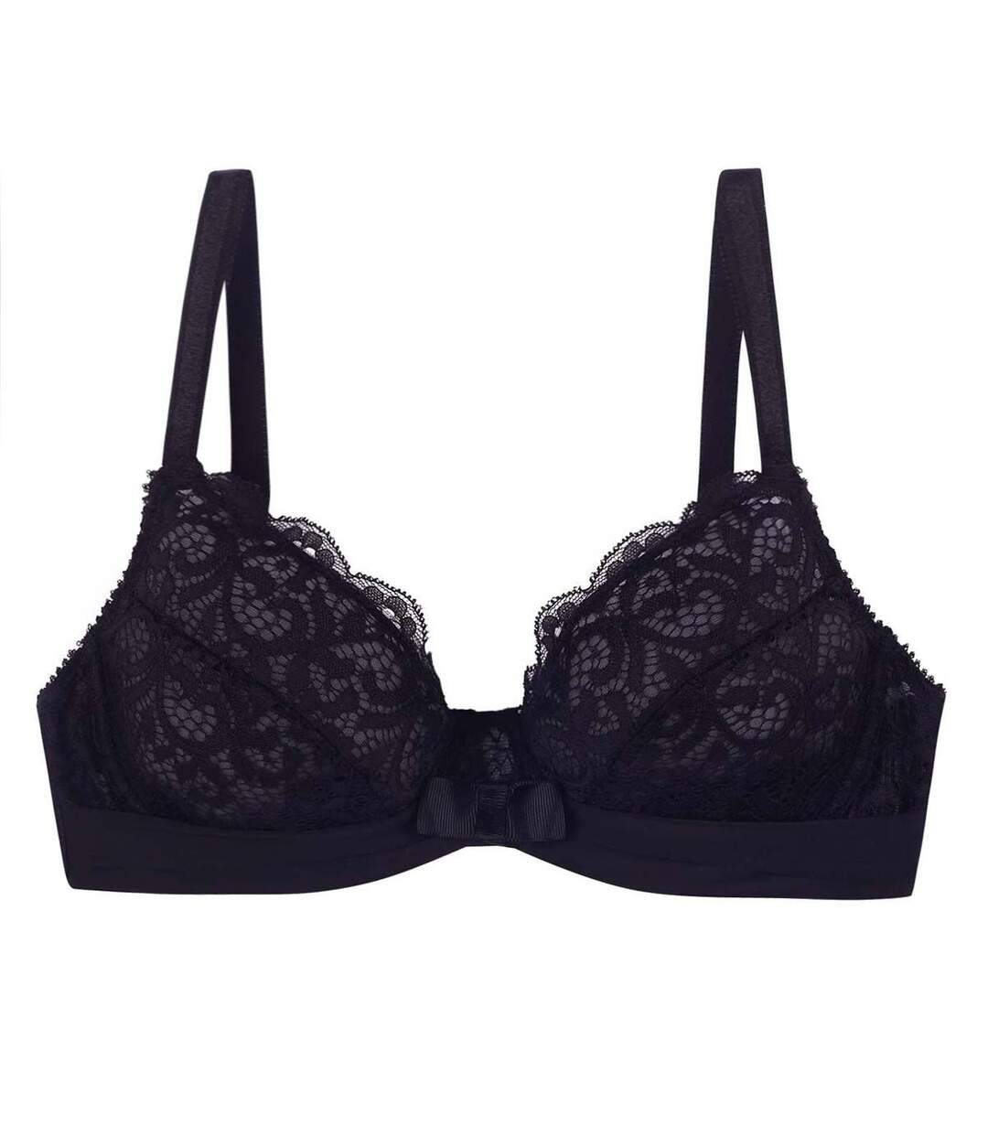 Soutien-gorge emboitant bonnets C, D et E noir Innocente