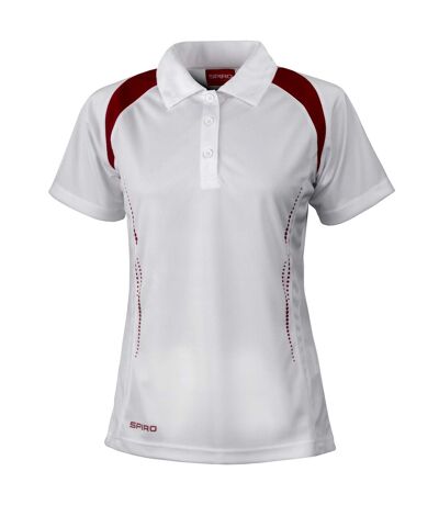 Spiro Womens/Ladies Sports Team Spirit Performance Polo Shirt (White/Red) - UTRW1469