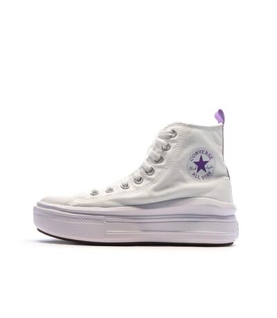 Baskets blanches/violettes femme converse all star move
