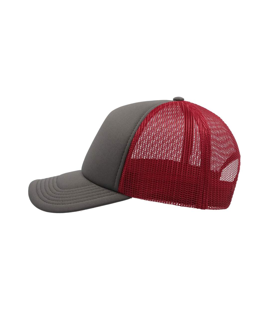 Casquette style trucker rapper mixte gris / rouge Atlantis-3