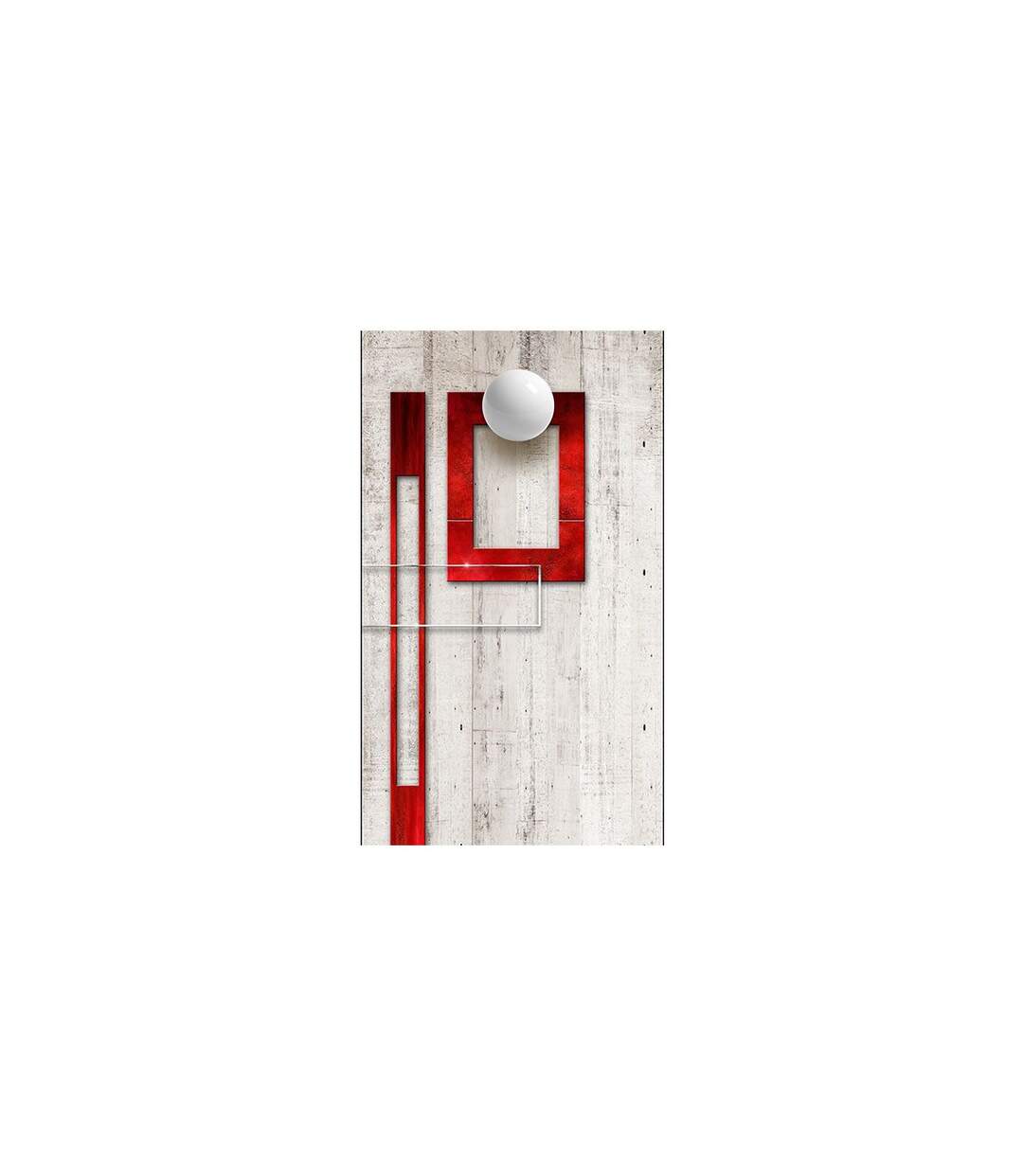 Papier Peint Concrete, Red Frames & White Knobs 50x1000cm-2