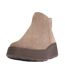 Womens/ladies F-mode Suede Flatform Ankle Boots Grey Fit Flop-1