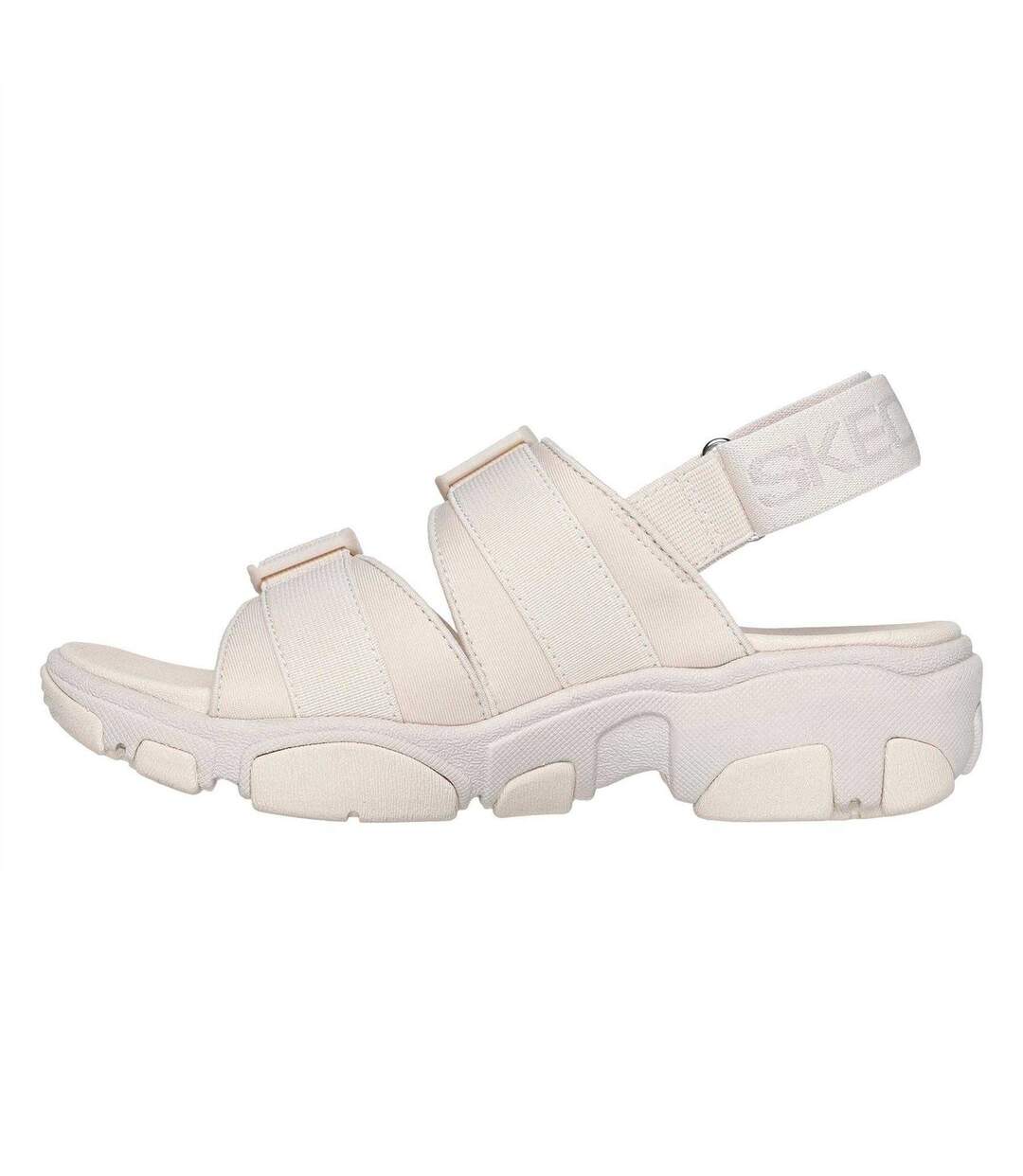 Womens/ladies Flat Heel Sandals Natural Skechers-2