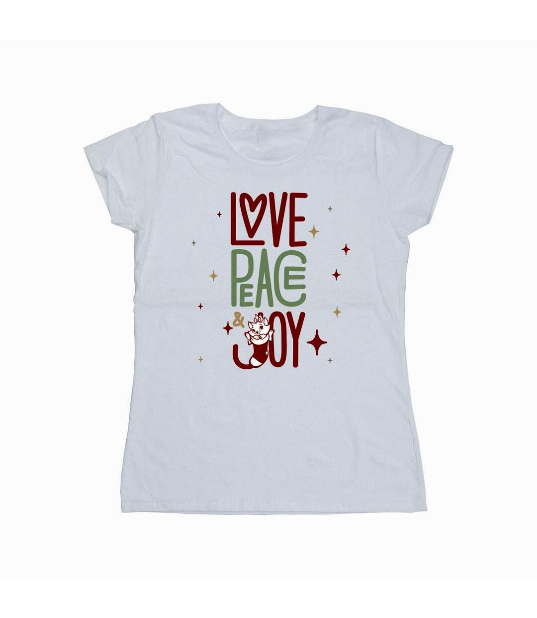 Disney T-shirt en coton Femmes/Dames The Aristocats Marie Love Peace Joy (Blanc) - UTBI8377-1
