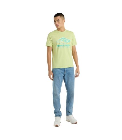 Mens glitch t-shirt shadow lime Umbro