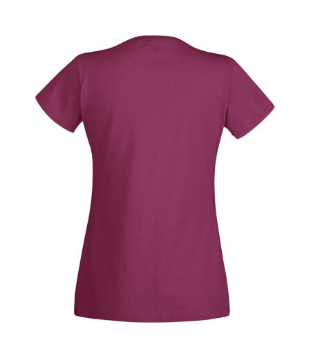 Fruit Of The Loom Ladies/Womens Lady-Fit Valueweight Short Sleeve T-Shirt (Pack Of 5) (Burgundy) - UTBC4810