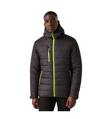 Mens navigate thermal padded jacket black/lime green Regatta