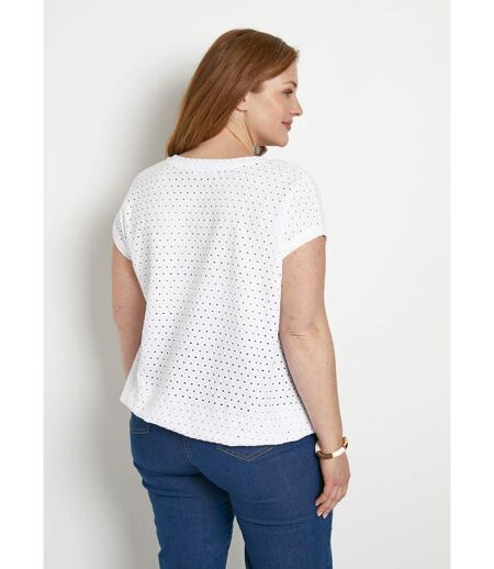 T-shirt ample blousant court uni col V
