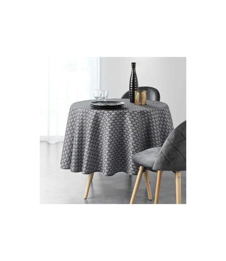 Nappe Ronde Imprimée Art Chic 180cm Anthracite