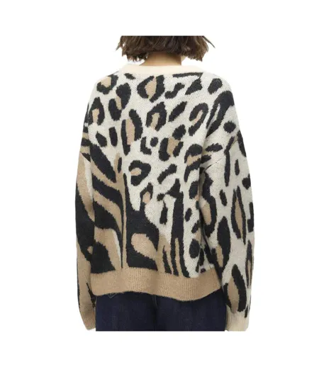 Pull marron imprimé femme vero moda kai