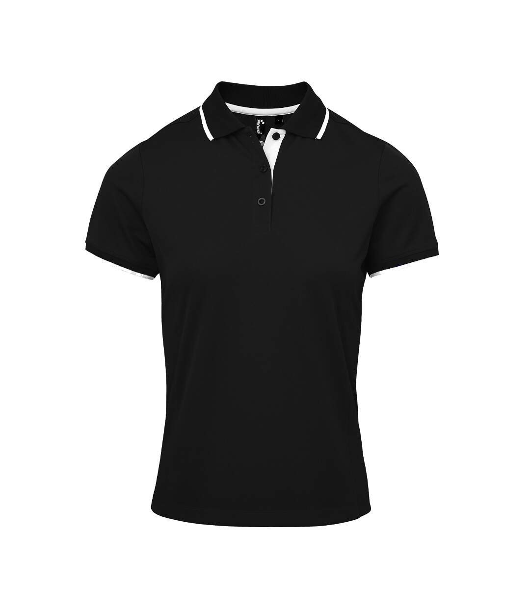 Polo coolchecker femme noir / blanc Premier-1