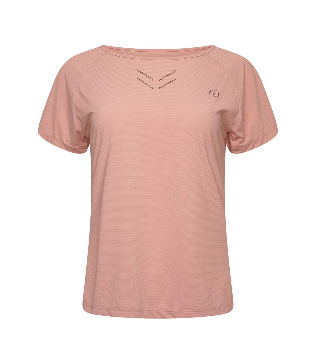 Womens/ladies Crystlz Plain Crew Neck T-shirt Powder Pink Dare 2B-1