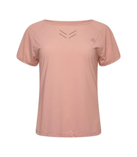 Womens/ladies Crystlz Plain Crew Neck T-shirt Powder Pink Dare 2B
