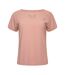 Womens/ladies Crystlz Plain Crew Neck T-shirt Powder Pink Dare 2B-1