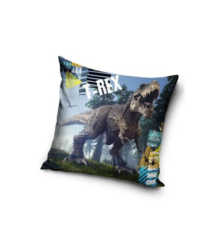 T-Rex Filled Cushion (Multicolored) (40cm x 40cm)