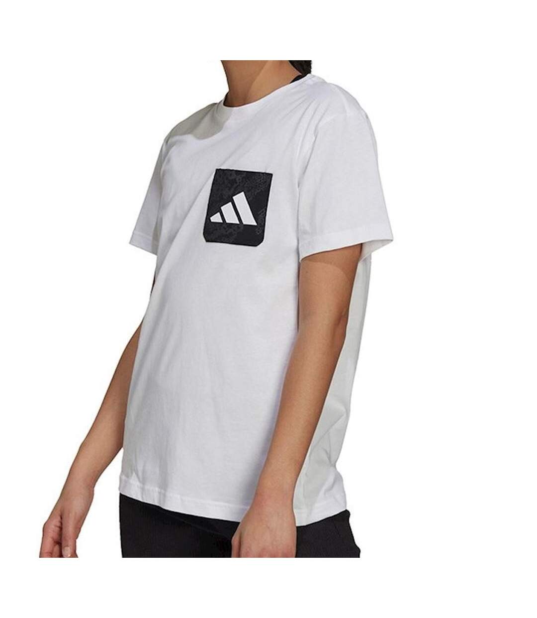 T-shirt Blanc Femme Adidas Lace Camo Gfx 1 - M