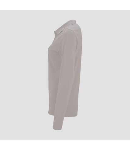 SOLS Womens/Ladies Perfect Long Sleeve Pique Polo Shirt (White)