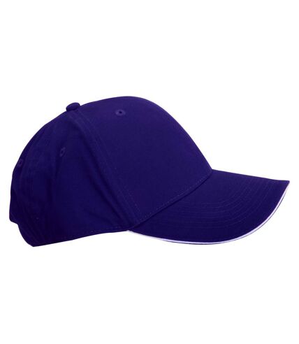 Beechfield Adults Unisex Athleisure Cotton Baseball Cap (Pack of 2) (Purple/White) - UTBC4243