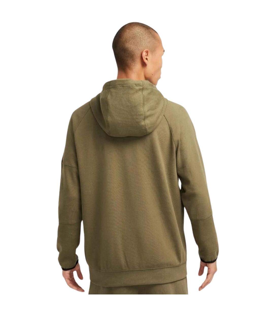 Mens Plain Full Zip Hoodie Khaki Green Nike-2