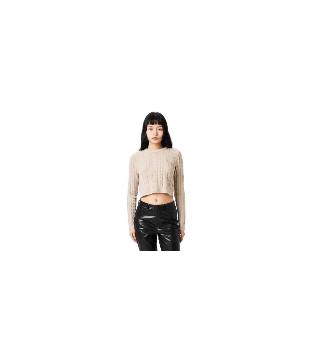 Sweat Motif/style Maille Torsadée Tinsbury Femme Beige Gris Jack Wills-1