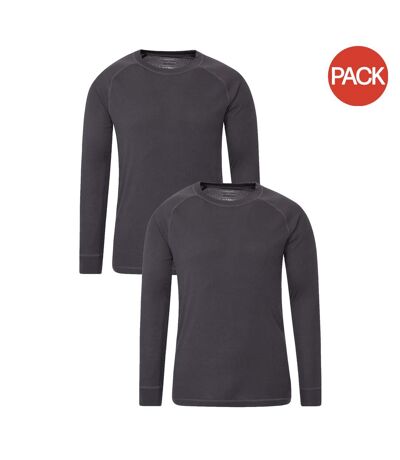 Pack of 2  Mens talus base layer top  charcoal Mountain Warehouse