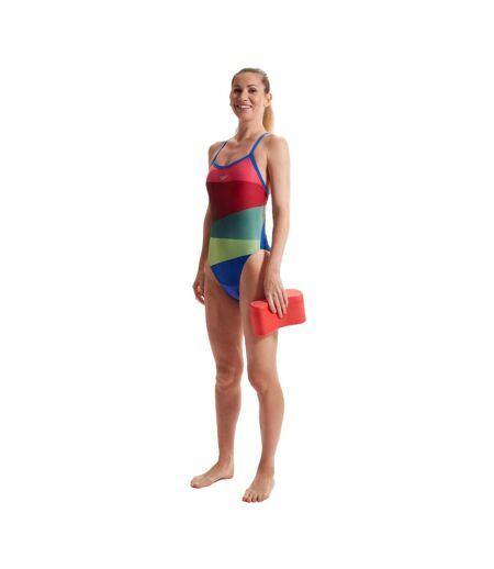 Maillot De Bain 1 Pièce Placement Femme Rouge Vert Speedo