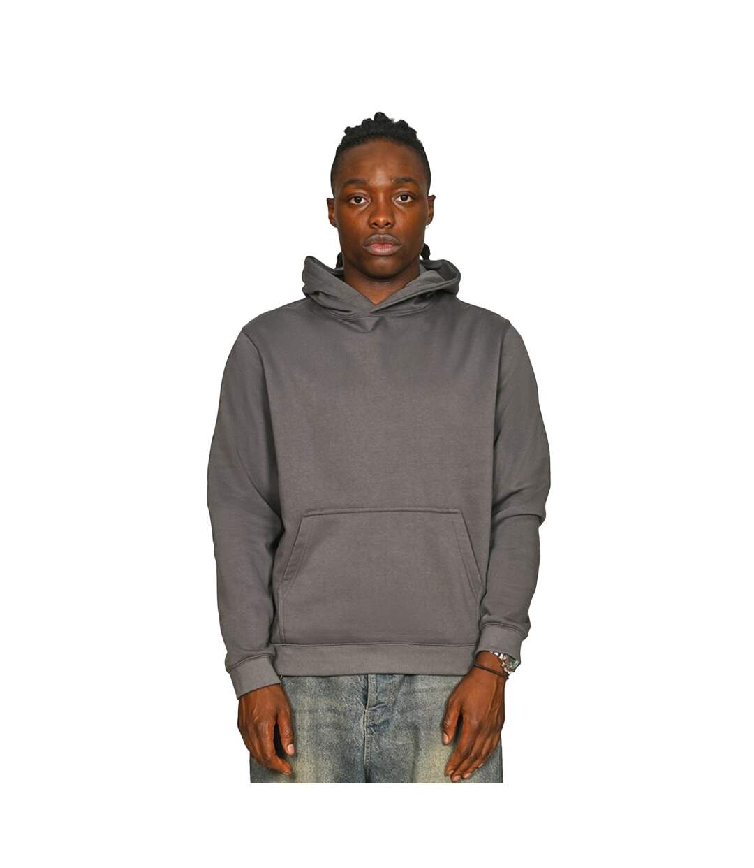 Mens Core 280 Ringspun Cotton Hoodie Charcoal Casual Classics-1