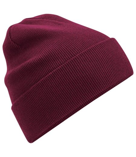 Bonnet À Revers En Coton Biologique Original Bordeaux Beechfield