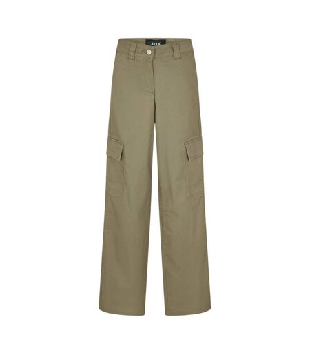 Womens/ladies Straight Cargo Trousers Dusty Olive JJXX