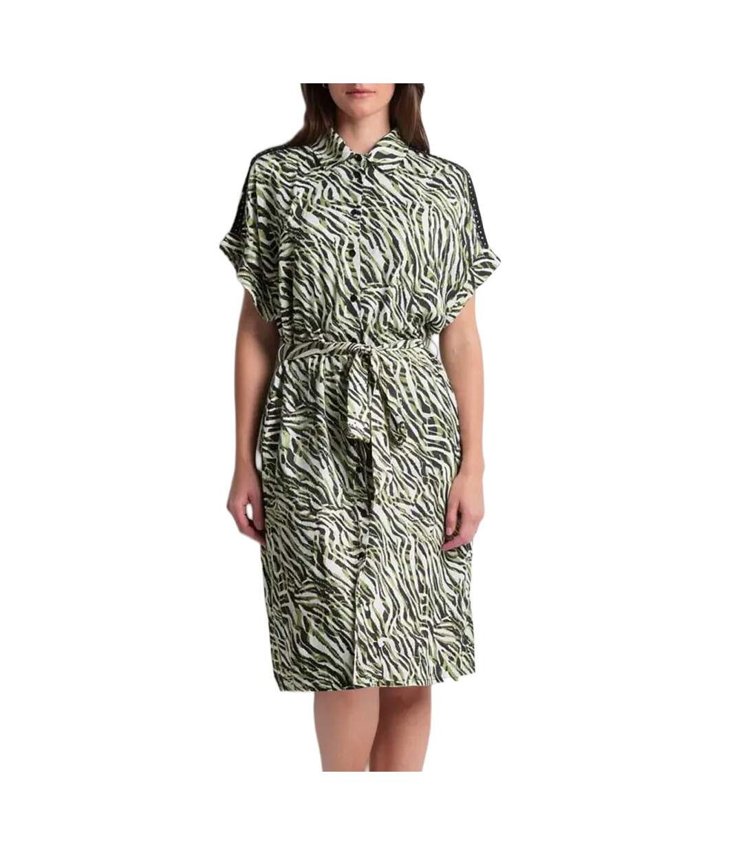 Robe verte imprimé léopard femme freeman porter raffia tigerly-1