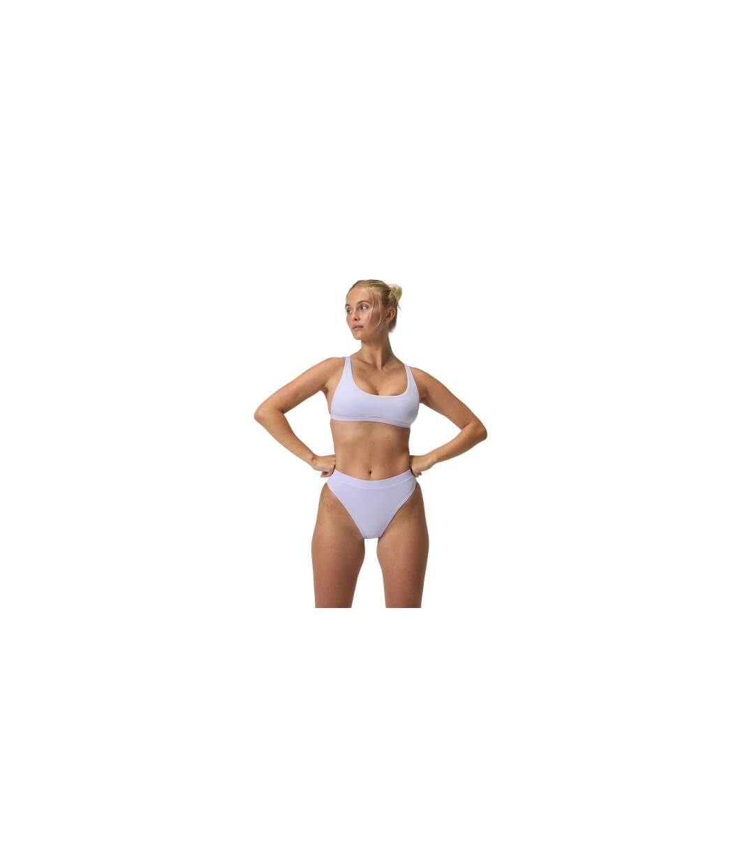 Womens/ladies Flu3nte Solid High Waist Bikini Bottoms Purple Speedo-1