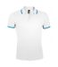 Polo manches courtes pasadena homme blanc/bleu SOLS-1