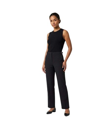 Womens/ladies Plain Straight Leg Trousers Navy Emporio Armani EA7