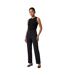 Womens/ladies Plain Straight Leg Trousers Navy Emporio Armani EA7-1
