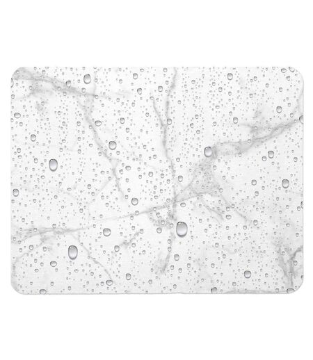 Tapis de Bain à Motifs Aqua 35x45cm Blanc