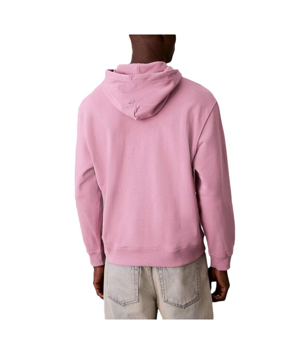 Sweat à capuche rose homme calvin klein jeans  350 terry monog-2