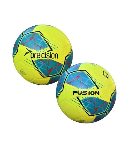 Ballon d´entraînement fusion fifa basic taille 3 jaune fluo / bleu sarcelle / cyan / rouge Precision