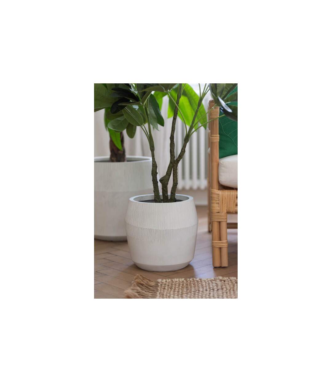 Lot de 3 Cache-Pots en Argile Abel 55cm Blanc-4