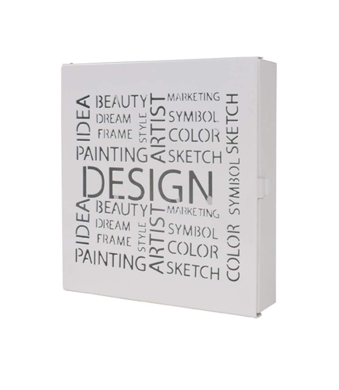 Boîte à Clés Métal Design 24cm Blanc-1