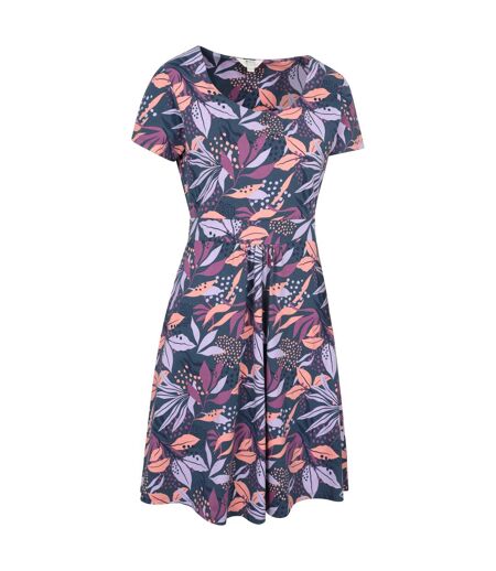 Womens/ladies orchid leafy floral dress purple Mountain Warehouse
