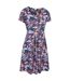 Womens/ladies orchid leafy floral dress purple Mountain Warehouse-3