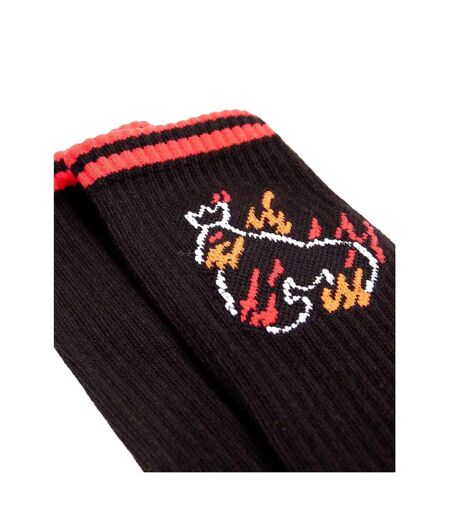 Lot De 3  Chaussettes Motif/style Enflammé Homme Noir Ape