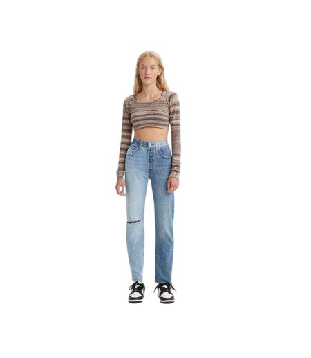 Womens/ladies 501 Original Jeans Two Tone Blue Indigo Levis