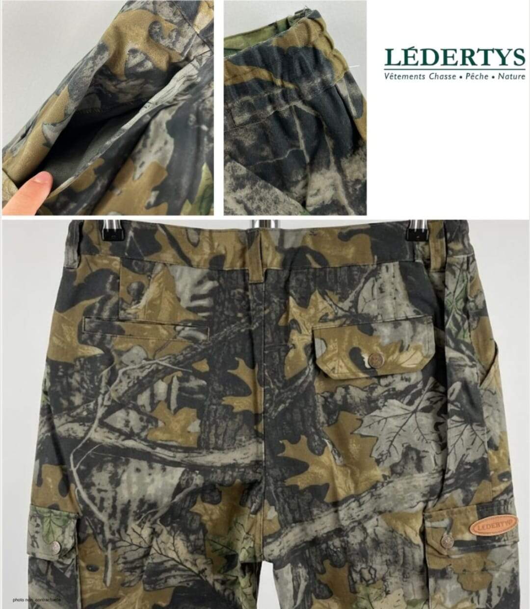 LEDERTYS LY0406 — Pantalon de chasse camouflage Forestwood kaki : résistance et confort sur le terrain-4