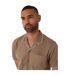 Mens Burnley Short-sleeved Shirt Taupe Threadbare-4
