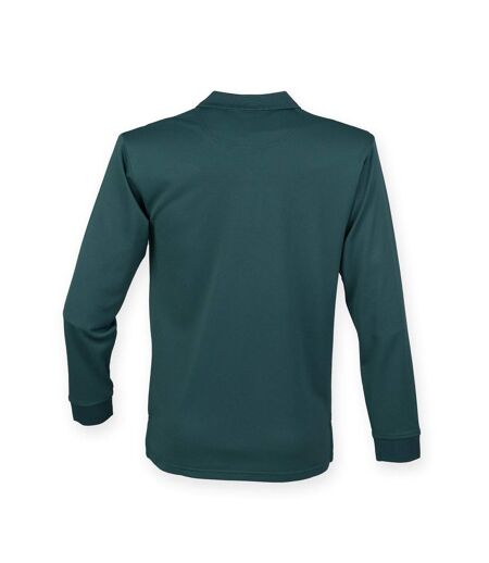 Henbury Mens Coolplus Moisture Wicking Long Sleeve Polo Shirt (Bottle)