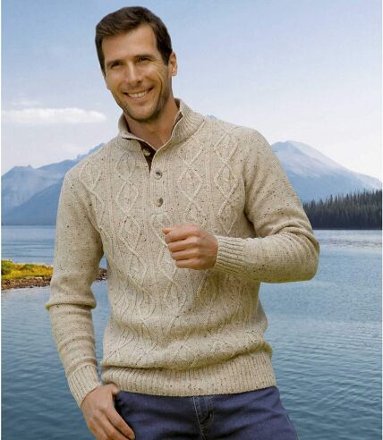 Trykotowy sweter z guzikami West Legend