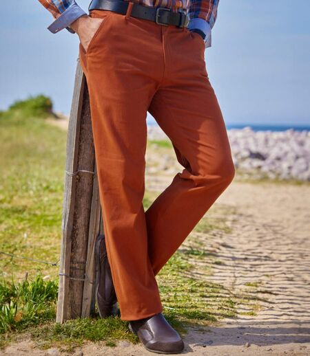 Men's Red Stretchy Chinos 