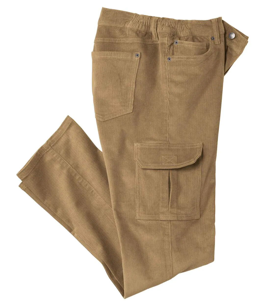 Braune Kordhose im Cargo-Stil-4